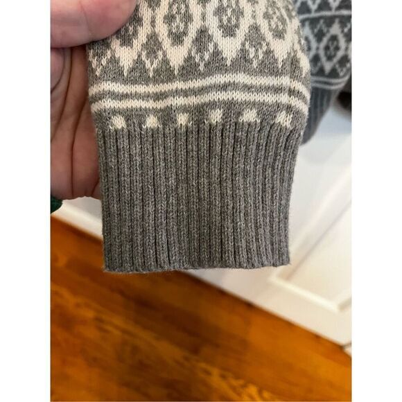 WinterSilks Gray & White Print Cotton Crew Neck Sweater sz L NWOT - Picture 4 of 6